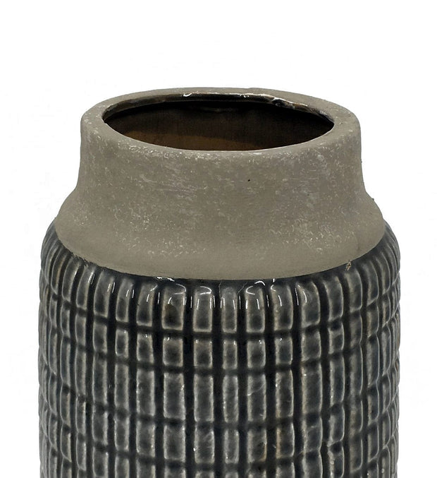 Vaso decorativo Tian Relief Piccola Grigio (1)