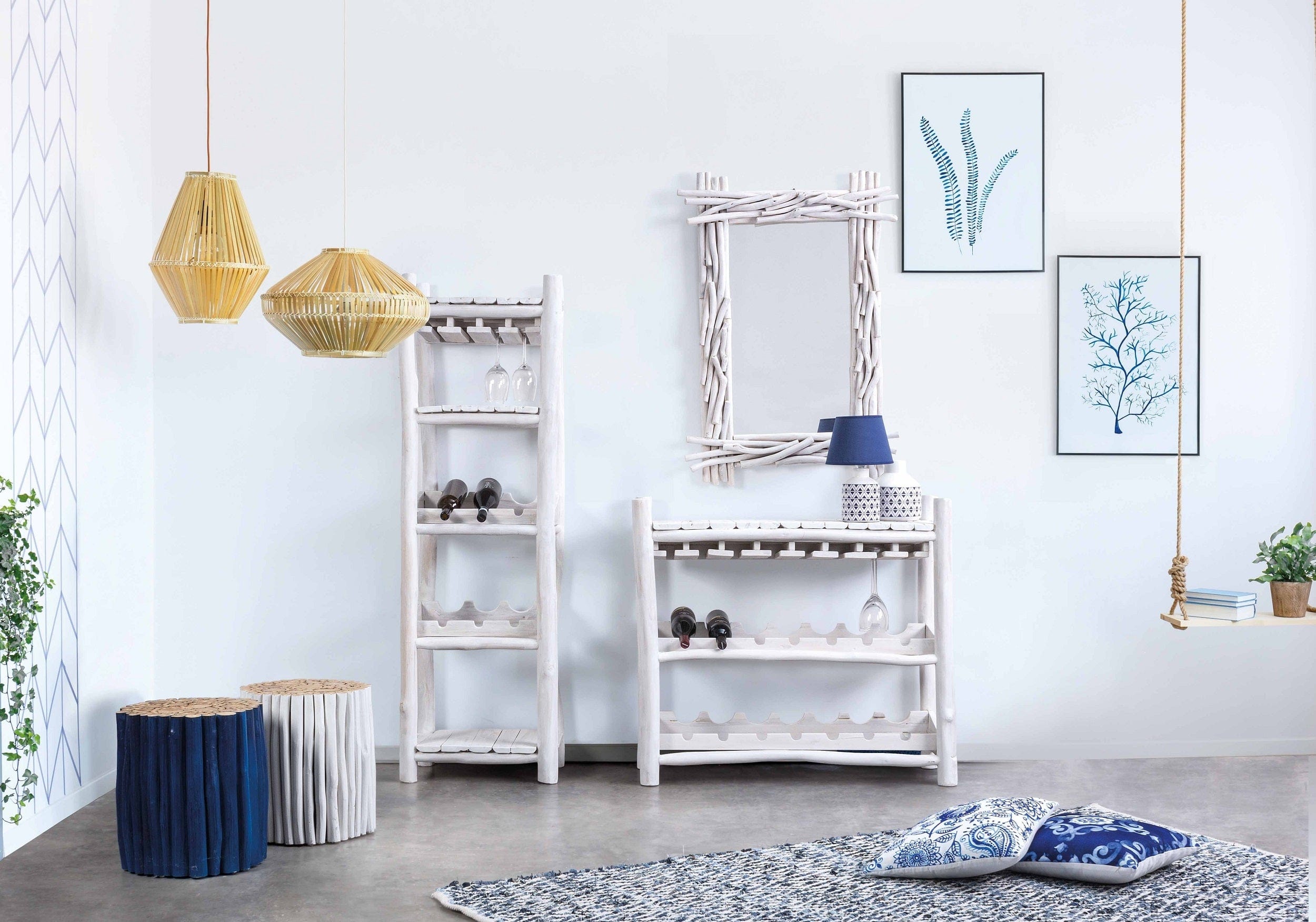 Bizzotto Vaso decorativo Tunisi S Blu