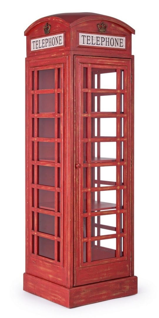 Bizzotto Vetrina con 1 anta Cabin Rosso