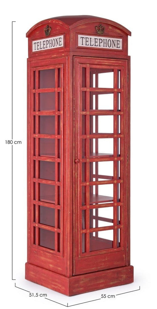 Bizzotto Vetrina con 1 anta Cabin Rosso