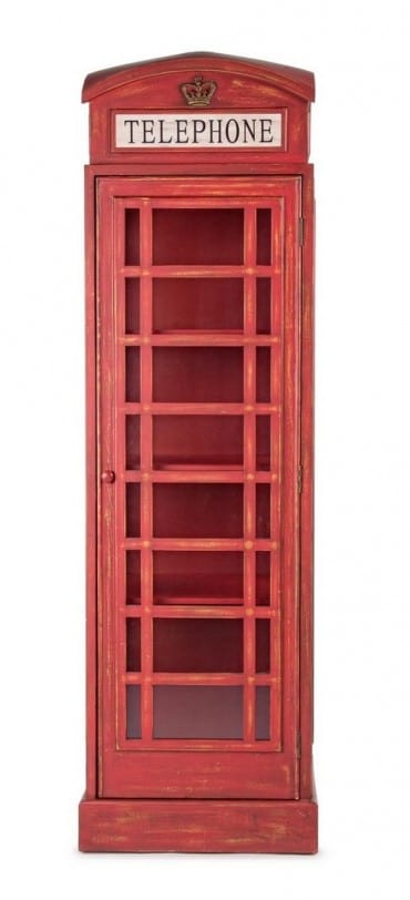 Bizzotto Vetrina con 1 anta Cabin Rosso