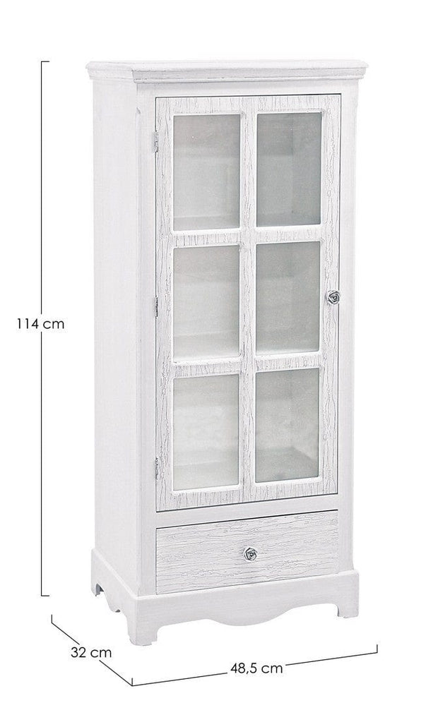 Bizzotto Vetrina con 1 cassetto e 1 anta Cabinet H114 Bianco