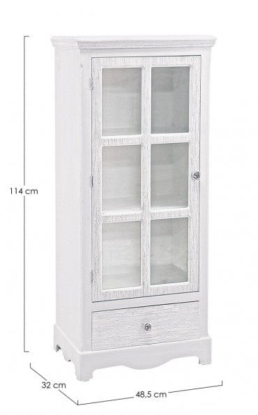 Bizzotto Vetrina con 1 cassetto e 1 anta Cabinet H114 Bianco