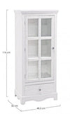 Bizzotto Vetrina con 1 cassetto e 1 anta Cabinet H114 Bianco