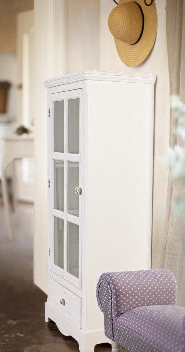 Bizzotto Vetrina con 1 cassetto e 1 anta Cabinet H114 Bianco