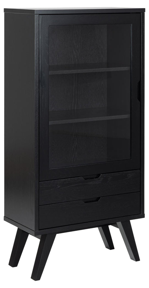 Actona Vetrina con 2 cassetti e 1 anta A-Line Nero