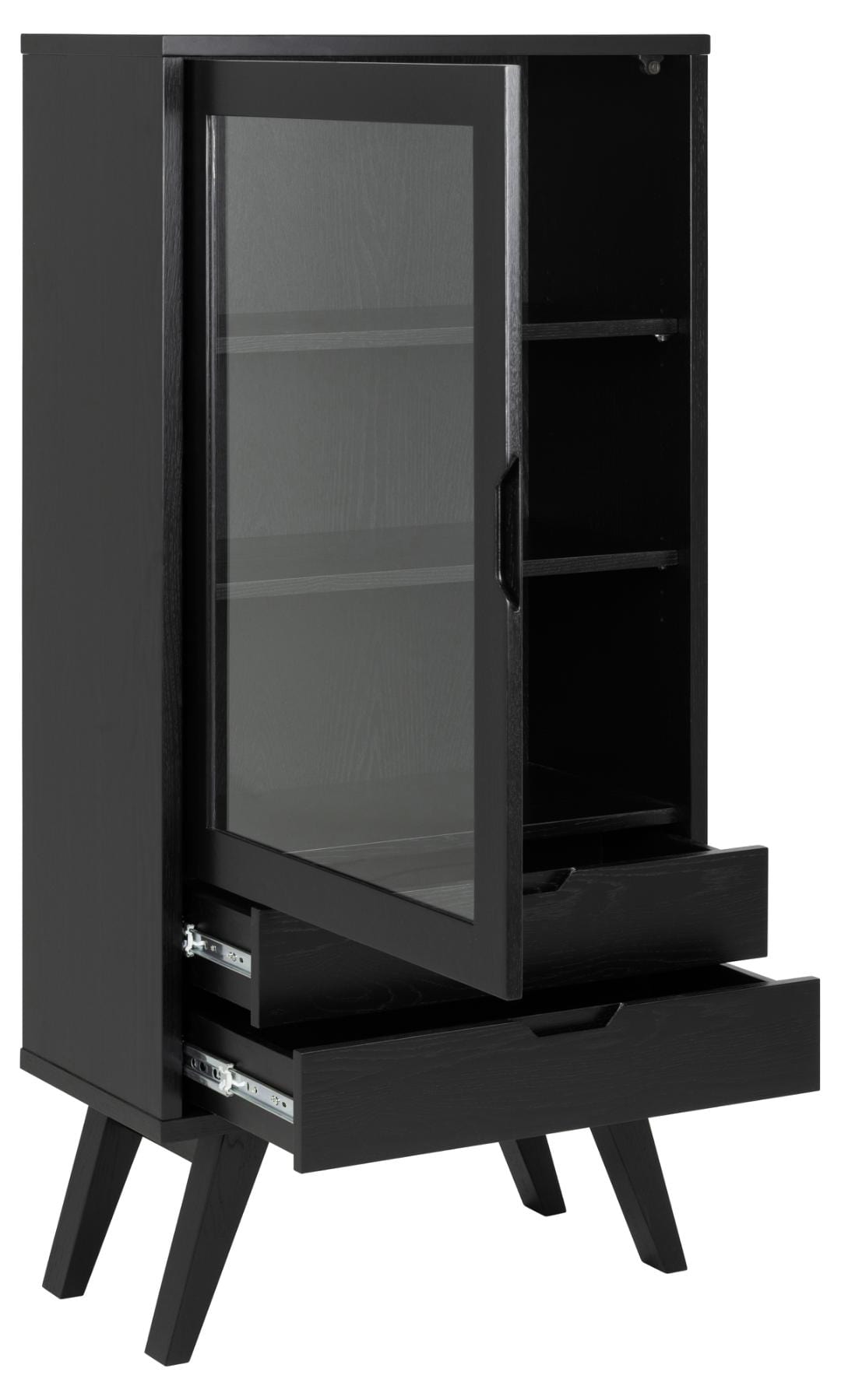 Actona Vetrina con 2 cassetti e 1 anta A-Line Nero