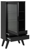 Actona Vetrina con 2 cassetti e 1 anta A-Line Nero