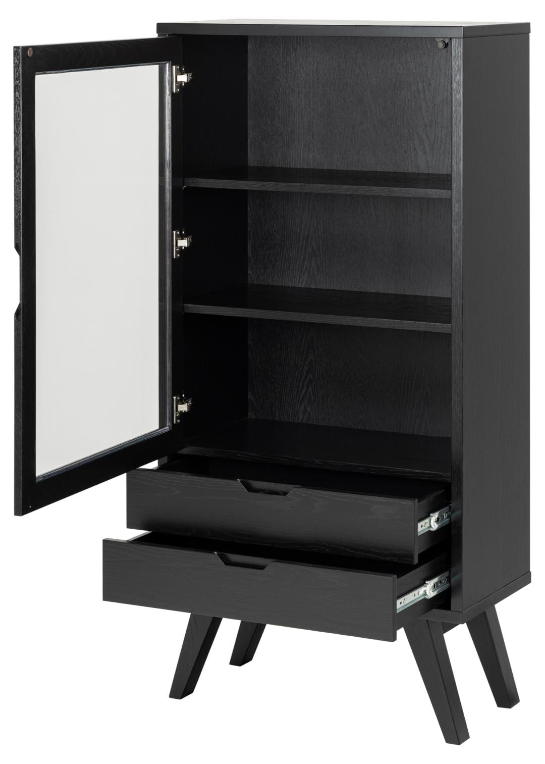 Actona Vetrina con 2 cassetti e 1 anta A-Line Nero