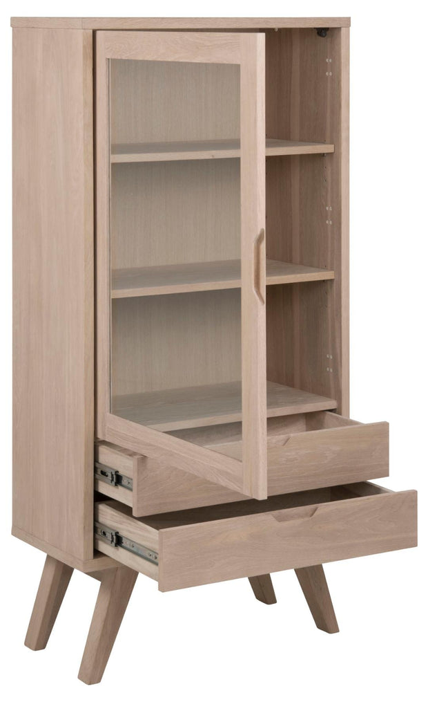 Actona Vetrina con 2 cassetti e 1 anta A-Line Quercia