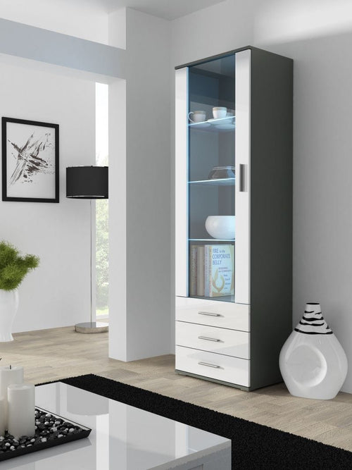 Halmar Vetrina con 3 cassetti e 1 anta Soho Grigio
