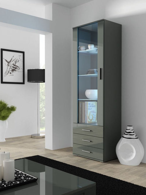 Halmar Vetrina con 3 cassetti e 1 anta Soho Grigio