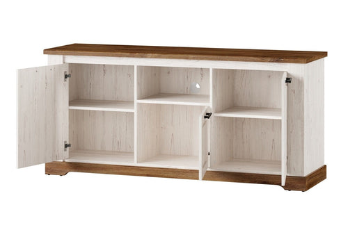 3 ante Country Big 26 Bianco / Rovere, L163xL45xH75 cm (1)