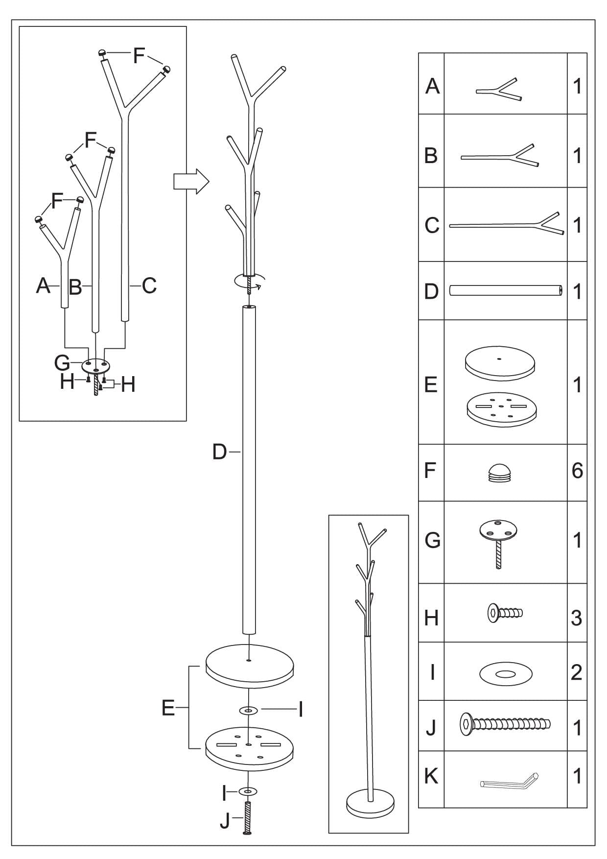 Signal Appendiabiti da terra in metallo Lethia Bianco