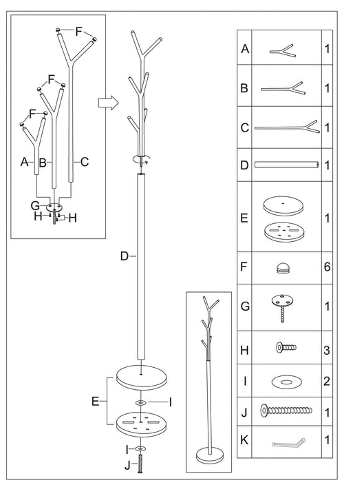 Signal Appendiabiti da terra in metallo Lethia Bianco