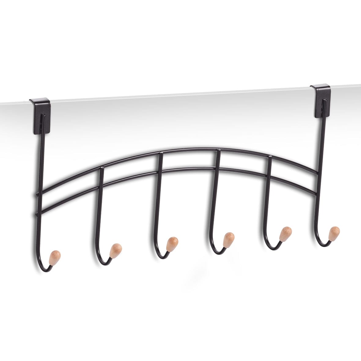 Zeller Appendiabiti per porta, metallo nero, l41xl10xh20,5 cm