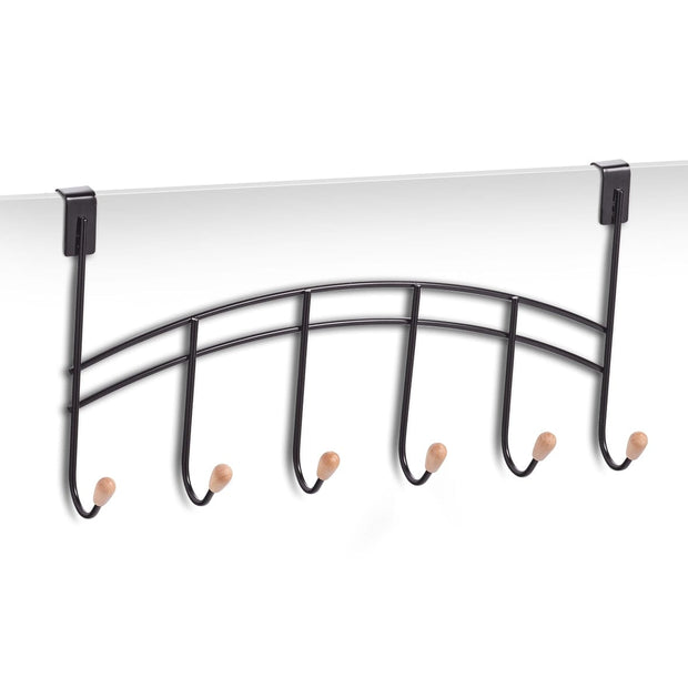Zeller Appendiabiti per porta, metallo nero, l41xl10xh20,5 cm