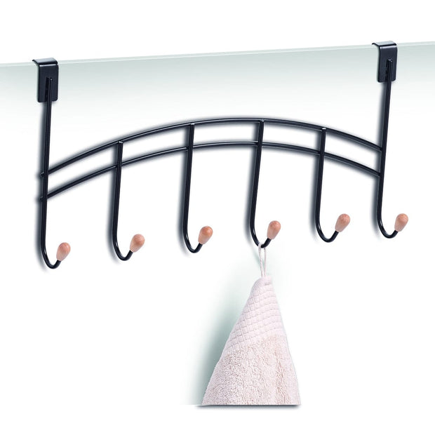 Zeller Appendiabiti per porta, metallo nero, l41xl10xh20,5 cm
