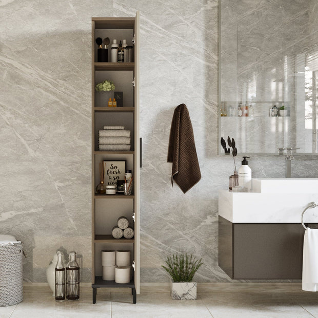 Armadietto bagno alto con 1 anta Vogue VE3-CV Marrone (2)