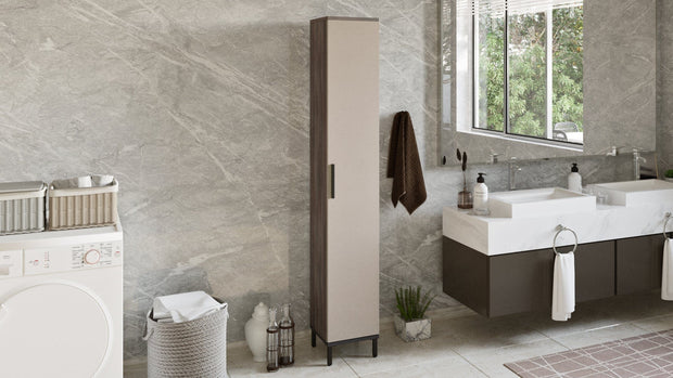 Armadietto bagno alto con 1 anta Vogue VE3-CV Marrone (3)