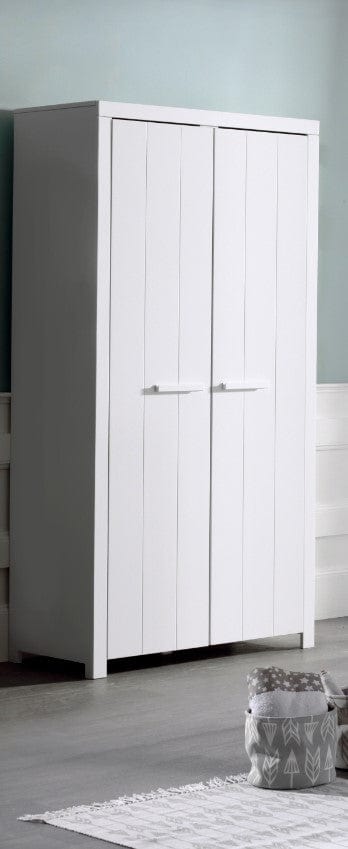 Vipack Armadietto in legno di pino e MDF a 2 ante, per bambini Erik White, l100xL55xH205 cm
