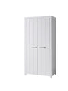 Vipack Armadietto in legno di pino e MDF a 2 ante, per bambini Erik White, l100xL55xH205 cm