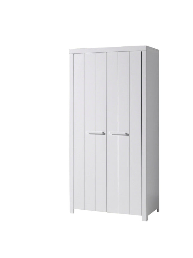 Vipack Armadietto in legno di pino e MDF a 2 ante, per bambini Erik White, l100xL55xH205 cm