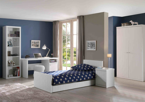 Vipack Armadietto in legno di pino e MDF a 2 ante, per bambini Robin White, l110xL57xH204,5 cm
