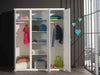 Vipack Armadietto in pino e MDF a 3 ante per bambini Robin White, l166xL57xH204,5 cm