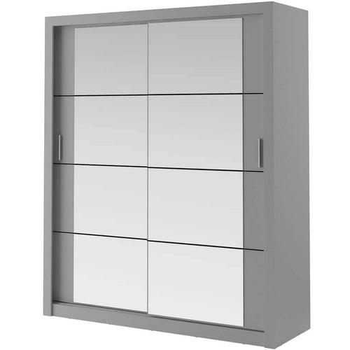 Lenart Armadio a 2 ante scorrevoli e specchio Arti 03 Grigio Opaco