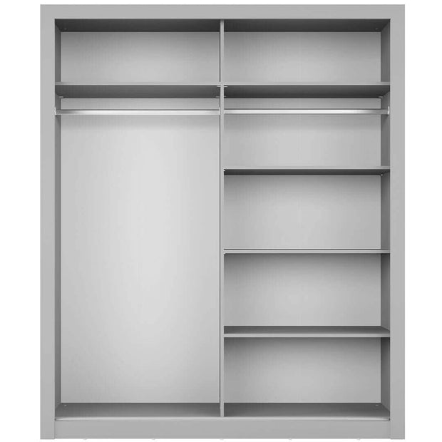 Lenart Armadio a 2 ante scorrevoli e specchio Arti 03 Grigio Opaco
