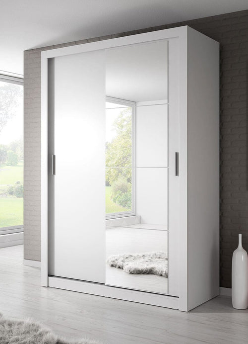 Lenart Armadio a 2 ante scorrevoli e specchio Arti 04 Bianco Opaco