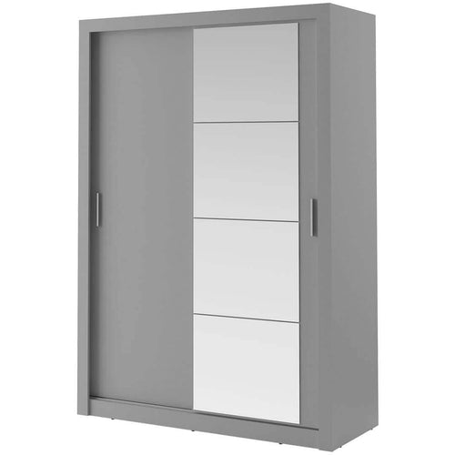 Lenart Armadio a 2 ante scorrevoli e specchio Arti 04 Grigio Opaco