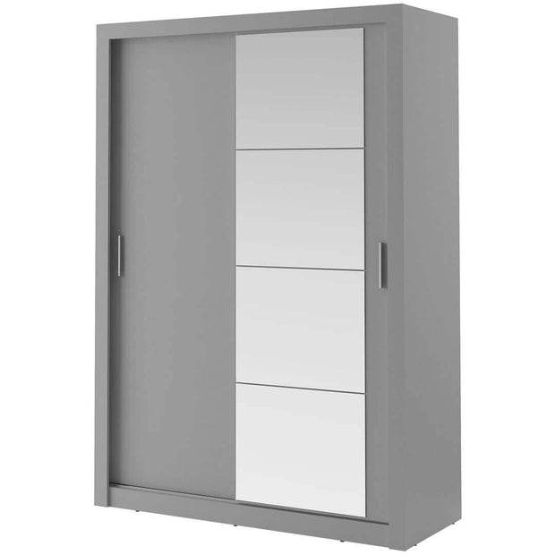 Lenart Armadio a 2 ante scorrevoli e specchio Arti 04 Grigio Opaco