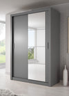 Lenart Armadio a 2 ante scorrevoli e specchio Arti 04 Grigio Opaco