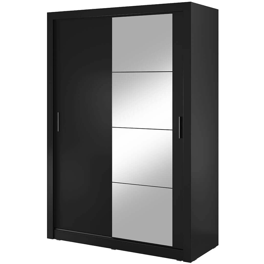 Lenart Armadio a 2 ante scorrevoli e specchio Arti 04 Nero Opaco