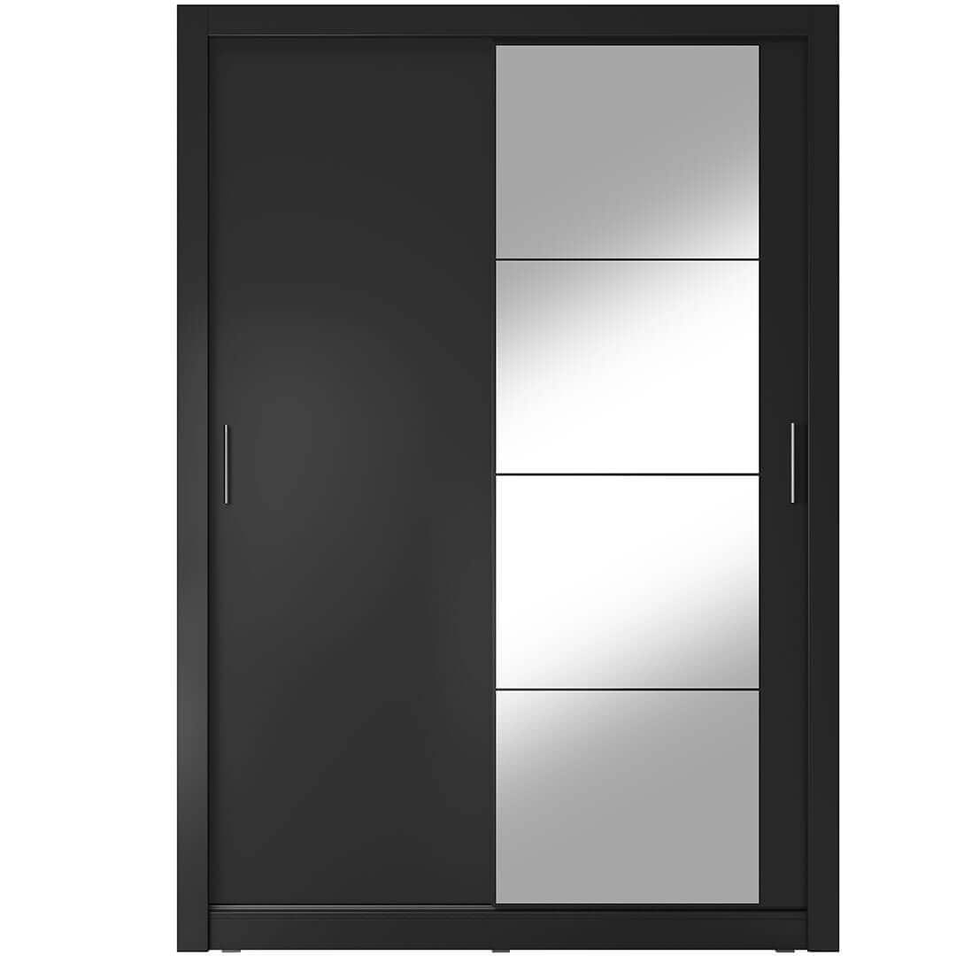 Lenart Armadio a 2 ante scorrevoli e specchio Arti 04 Nero Opaco