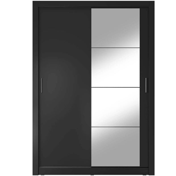 Lenart Armadio a 2 ante scorrevoli e specchio Arti 04 Nero Opaco