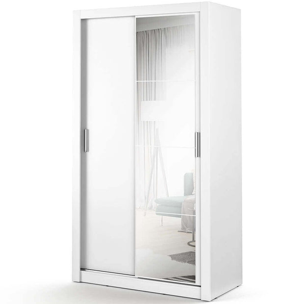 Lenart Armadio a 2 ante scorrevoli e specchio Arti 06 Bianco Opaco