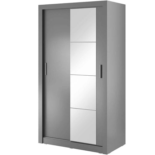 Lenart Armadio a 2 ante scorrevoli e specchio Arti 06 Grigio Opaco