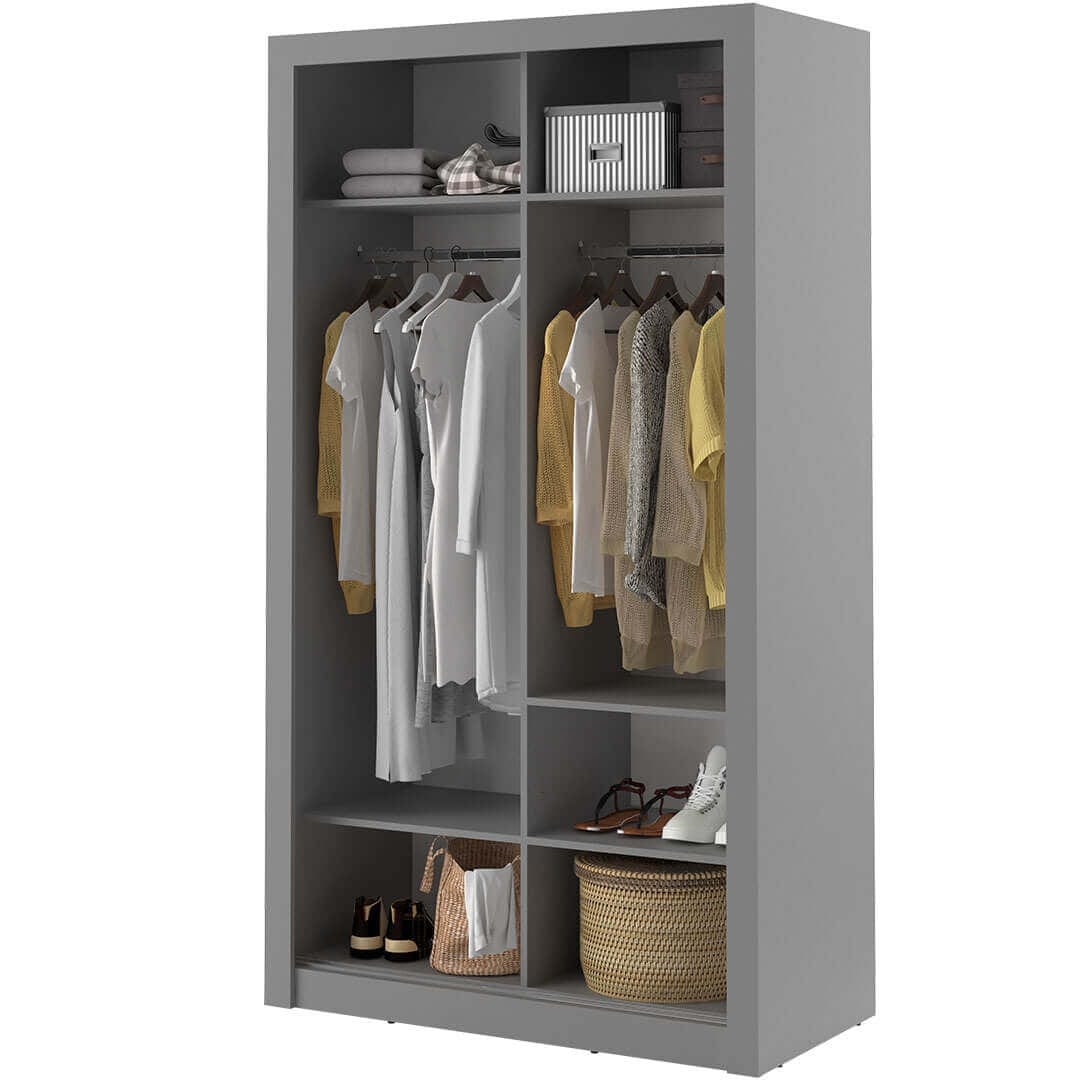 Lenart Armadio a 2 ante scorrevoli e specchio Arti 06 Grigio Opaco
