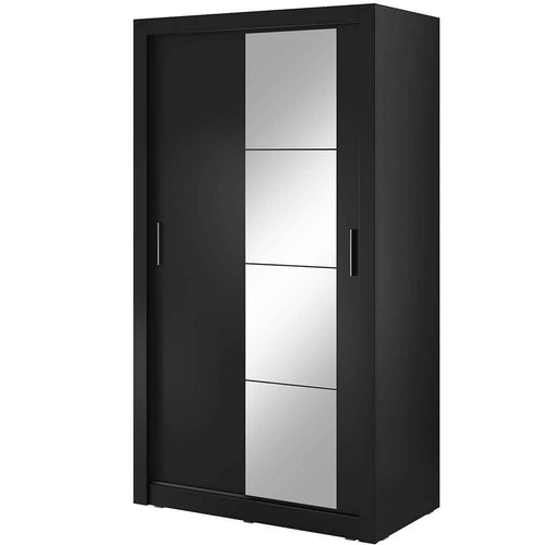 Lenart Armadio a 2 ante scorrevoli e specchio Arti 06 Nero Opaco