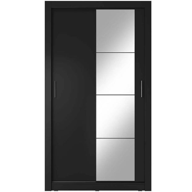Lenart Armadio a 2 ante scorrevoli e specchio Arti 06 Nero Opaco