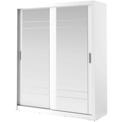 Lenart Armadio a 2 ante scorrevoli e specchio Arti 08 Bianco Opaco