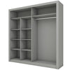 Lenart Armadio a 2 ante scorrevoli e specchio Arti 08 Grigio Opaco