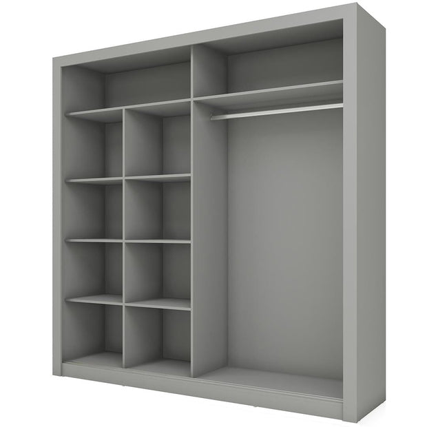 Lenart Armadio a 2 ante scorrevoli e specchio Arti 08 Grigio Opaco