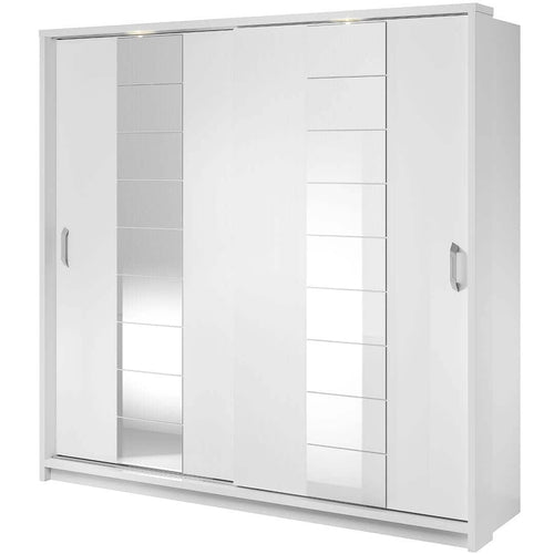 Lenart Armadio a 2 ante scorrevoli e specchio Arti 14 Bianco Opaco