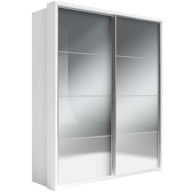 Lenart Armadio a 2 ante scorrevoli e specchio Arti 17 Double Bianco Opaco