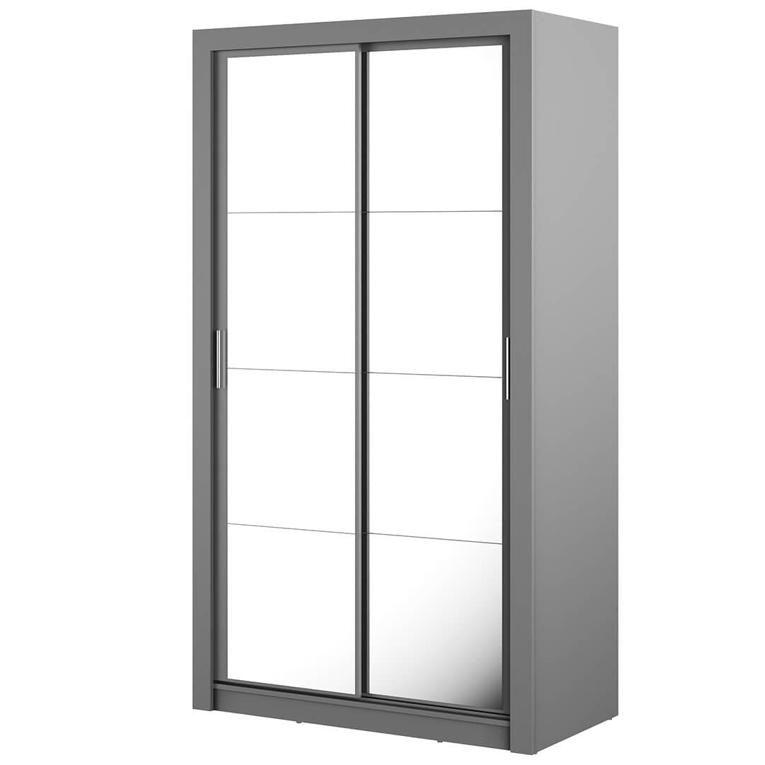 Lenart Armadio a 2 ante scorrevoli e specchio Arti 19 Double Grigio Opaco