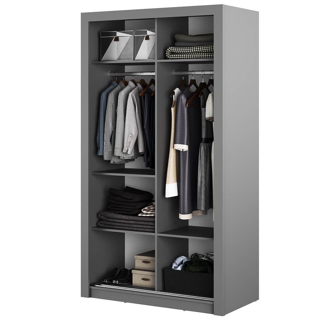Lenart Armadio a 2 ante scorrevoli e specchio Arti 19 Double Grigio Opaco